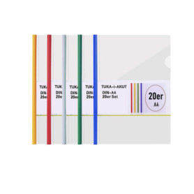 TUKA-i-AKUT 20x A4 Reliure Barre Coulissante, Transparent Chemise de Couvertures de Rapports, Rapport D'affichage Couverture Org