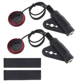EMSea 2pcs Micro Piézo Transducteur de Microphone à Contact Piézo-électrique avec Câble 1/4 Femelle Jack 12 pouces Adhésif pour 