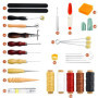 BGTXINGI 25 pcs Artisanat du cuir Outil à Main kit couture Main à coudre Outil pratique Coutures Aiguille ciré Poinçon rainure k