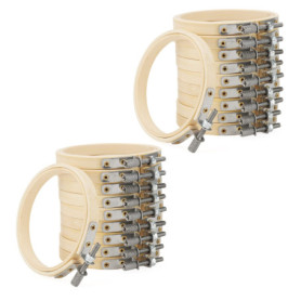 MANCHAP Lot de 20 cercles à broder réglables en bambou pour point de croix, cercle de broderie 8 cm, arceau de broderie