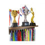 Cintres pour médailles avec étagère pour trophée de 40,6 cm pour Le Sport, la lanière et Le Support de trophées. Cadre en Bois T
