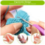 Kit de Crochet 44 Pièces - 12 Tailles pour Débutants - Poignée Ergonomique Souple - Accessoires de Crochet Colorés - Avec Sac de