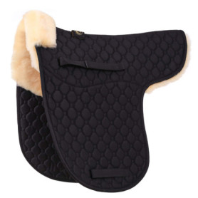 Merauno Selle de selle en peau d'agneau véritable et coussin polyvalent avec fourrure d'agneau véritable et coton matelassé