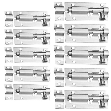Targette de Porte,Verrou de Porte,10 pièces Loquet Porte Exterieur,Targette de Porte Exterieur avec Vis pour Chambre Salle de Ba