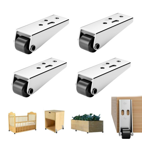 Roulettes pour Meubles, 4 Pièces Universelles Roulettes Fixes pour Meubles Amovibles Roulettes Pivotantes avec Vis pour Ustensil