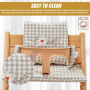 LEKEFETO Coussin d'assise pour chaise haute Stokke Tripp Trapp : ensemble de coussins de chaise haute antidérapants, revêtement 