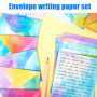 TOATELU Lot de 160 feuilles de papier à lettre aquarelle et enveloppes 22,5 × 15,5 × 2,2 cm avec enveloppe pastel, beau lot de p
