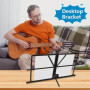 Pupitre Musique Pliable 2 en 1 -Support de Partitions Stable Double Utilisation - Hauteur Réglable - Avec Sac de Transport étanc