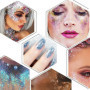 KUIRUNRX® Paillettes Visage Festival, 12 Couleurs Lumineuse Paillettes Gel, Visage maquillage festival Fluorescent Paillette pou