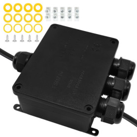 Xpieoyrm Boîte de Jonction étanche IP68, Connecteur Étanche 4 Voies Connecteurs Boîtier Électrique Extérieur,Boîte Dérivation Ét