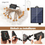 Coomoors Guirlande Lumineuse Exterieure Solaire avec 16 Ampoules, 8 M Blanc Chaud Chaîne Lumiere Exterieur 8 Modes IP65 Étanche 