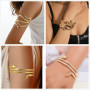 XHBTS Lot de 10 bijoux serpent - Bracelet, boucles d'oreilles, bague, pince à cheveux, collants en résille, tatouage, ras-de-cou