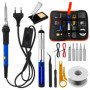 WinGluge Fer à Souder Kit, 60W Kit de Soudure Electrique Avec Interrupteur On/Off, 5 Conseils de Soudage,Temperature Réglable de