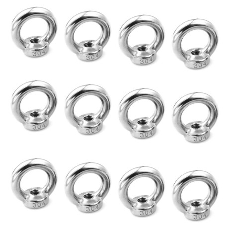 Écrou à Oeil de Levage M5 12Pcs Écrou à Anneau Femelle Acier Inoxydable Écrou Fileté Femelle en Forme Danneau de Quincaillerie p