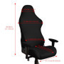 WIYETY Housse de chaise de gaming - Noir - Extensible - Pour ordinateur de jeu - Style racing - Chaise de bureau (noir, avec hou