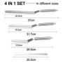 Vinabo Lot de 4 Spatules de Cuisine, Spatules à Glaçage Coudées en Acier Inoxydable, Spatule Sucrée Pour Glaçage de Gâteaux, Cup