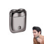 Horuili® Mini Electric Shaver, Rasoir électrique à double tête pour hommes, Mini rasoir électrique portable, USB Rechargeable, A