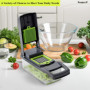 Luazvilkpsar Coupe Legumes Multifonctions, 14 En 1 Mandoline Cuisine, Decoupe Legumes Manuel avec 6 Lames Réglable, Mandoline Pr