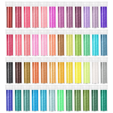 GIBOHOM Fines Paillettes Loisirs Creatifs, 48 Couleur Poudre de Paillettes Ongles Nail Art, 240 g Glitter Cosmétique pour Résine