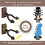 Lot de 2 supports muraux pour guitare, Support mural pour guitare en bois dur Neboic, Crochet de guitare en noyer noir, Accessoi