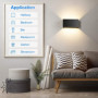 Kingwei 4 Pièces Applique Murale Interieur/Exterieur 20W Appliques Murales LED Noire 3000K Blanc Chaud avec Angle de Faisceau Ré