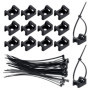 Fippy Lot de 150 Pièces fixations de serre-câbles Base de montage d'attache-zip noire avec 150 colliers de serrage en nylon noir