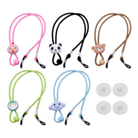 EHDWXVZM 5 cordons pour lunettes, 2 paires d'anneaux antidérapants, cordons de lunettes de soleil pour enfants, rouge, jaune, bl