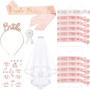 16PCS EVJF Accessoire, Enterrement de Vie de Jeune Fille Accessoire, Kit Bracelet EVJF avec 10 Bracelet, 1 Bracelet Future Marié