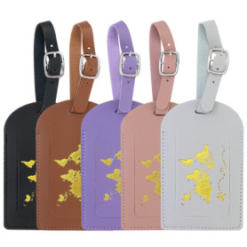 Lot de 5 étiquettes de bagage pour valise, passeport, avec boucle réglable, en polyuréthane, pour les voyages d'affaires, les vo