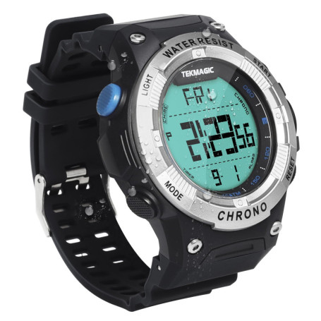 Montre de Sport Numérique pour Hommes 10 ATM 100 Mètres Etanche avec Rétroéclairage, Réveil, Chronomètre, Calendrier, Double Aff