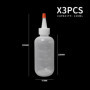 TIMJJG Lot de 3 flacons applicateurs en plastique pointus - Flacons transparents avec bouchon - Pour salon de coiffure - Accesso