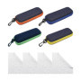 TAFACE 4pcs Étui À Lunettes Avec 4 Chiffons De Nettoyage, Étui À Lunettes De Voyage, Étui De Protection Pour Lunettes, Étui À Lu