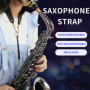 Rochix Sangle tour de cou noire pour saxophone baryton alto ténor soprano super fibre, crochet en métal, accessoires pour instru