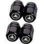 Auto Porte-Clé et Valve Pneu pour Mercedes Benz A C E S GLK CLA GLA GLC GLE CLS SLK AMG - Bouchon de Valve Noir
