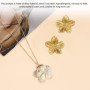 1 paire de boucles d'oreilles style palais, 1 collier, boucles d'oreilles fleurs, boucles d'oreilles or, boucles d'oreilles or f