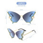 EHDWXVZM 2 paires de lunettes papillon en strass, lunettes de soleil sans monture, lunettes de soleil pour femmes, lunettes de s
