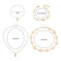 EHDWXVZM 4 pièces de bijoux en coquillages pour femmes, ensemble de bijoux pour femmes, bracelets de cheville en coquillages d'é