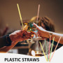 50 Pièces De Pailles Filetées Colorées, Pailles En Plastique, Pailles Réutilisables, Pailles À Boissons (Couleurs Aléatoires)