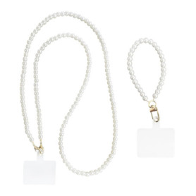 HDGSAFD 1 Chaîne De Perles Pour Téléphone Portable, 1 Entretoise, 1 Chaîne De Poignet, Chaîne De Téléphone Portable Multifonctio