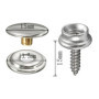 Gativs Bouton Pression à Visser 20 Pièces Snaps Fastener Vis Bouton Pression en Métal en Acier Inoxydable Vis en Métal Rivet a V