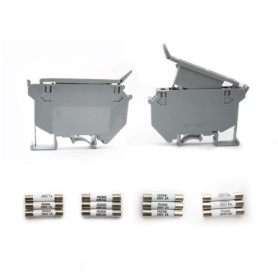 Borne Porte Fusible, Her Kindness 2 Pièces à Fusibles pour Rail DIN - Support de Sécurité Maison 24 V CC, Fusibles de Fusion ave
