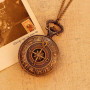 FENKOO Montre de Poche Rome Antique Motif Boussole Quartz Montre à Gousset Vintage Antique Montre Gousset chaîne de 78 cm