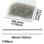 LAMXD Lot de 1100 épingles à coudre droites de 2,5 cm pour la confection de bijoux de couturière - Épingles à tête fine en satin