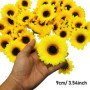 Woohome Lot de 120 têtes de tournesol artificielles, 7 et 9 cm, en plastique, pour la maison, le jardin, la maison, la fête, la 
