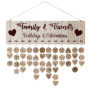 NUOBESTY famille et amis rappel anniversaire calendrier bricolage Tenture murale calendrier en bois plaque pour cadeau d'anniver