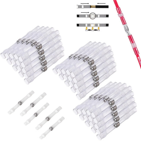 Joints de fil soudés et scellés CTRICALVER, 50 joints bout à bout thermorétractables étanches, bornes de fil, joints bout à bout