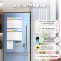 SKYCROO ® Calendrier Magnetique Frigo Blanc x3 + Accessoires - Planificateur Hebdomadaire + Mensuel + Mémo Aimanté Planning Sema