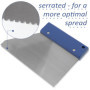 AERZETIX - C76311 - Spatule couteau crantée à dents fines 185 mm - outil à main pour enduit colle plâtre - lame en métal