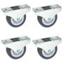 Dörner + Helmer Lot de 4 Roulettes Fixes pour Meubles - 50 mm x 19 mm - Capacité de Charge de 165 kg - Roue en TPE - Fixation Di