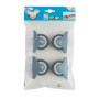 Dörner + Helmer Lot de 4 Roulettes Fixes pour Meubles - 50 mm x 19 mm - Capacité de Charge de 165 kg - Roue en TPE - Fixation Di